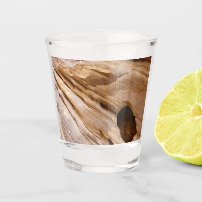 Zion Canyon Wall I Abstrakt Naturfotografie Schnapsglas (Vorderseite)