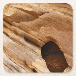Zion Canyon Wand I Abstrakte Naturfotografie Rechteckiger Pappuntersetzer