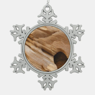 Zion Canyon Wand I Abstrakte Naturfotografie Schneeflocken Zinn-Ornament