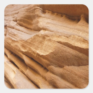 Zion Canyon Wand II Rote Fels Abstraktfotografie Quadratischer Aufkleber