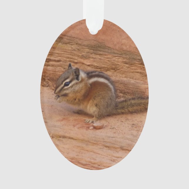 Zion Chipmunk auf Red Rocks Ornament (Vorderseite)