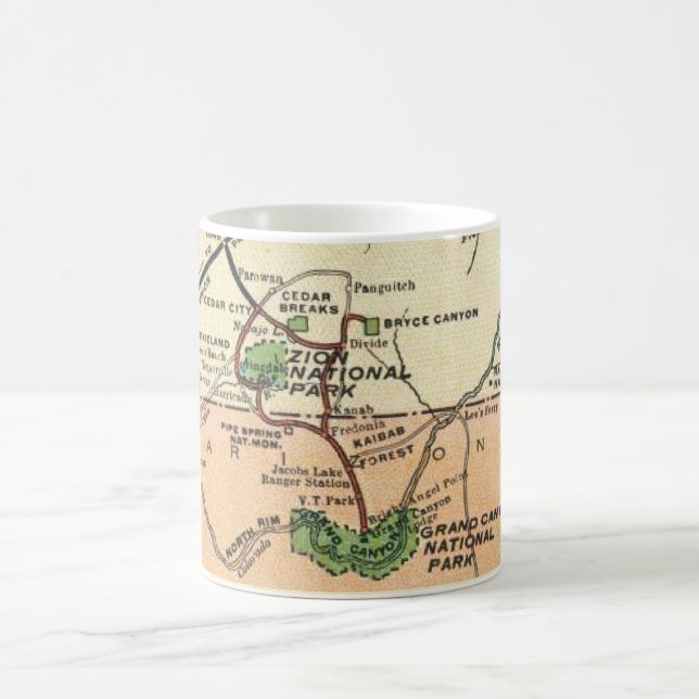 Zion - Grand Canyon Karte Tasse (Mittel)