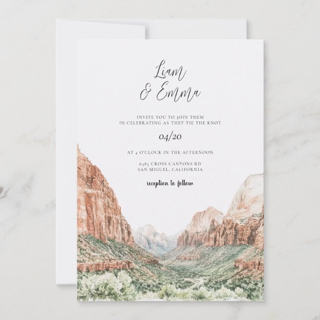 Zion Hochzeitseinladung Einladung (Vorderseite)