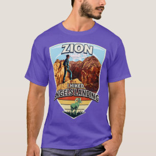 Zion I Hiked Angels Landing Hiker und Bighorn Shee T-Shirt