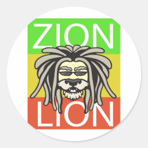 ZION LION RUNDER AUFKLEBER