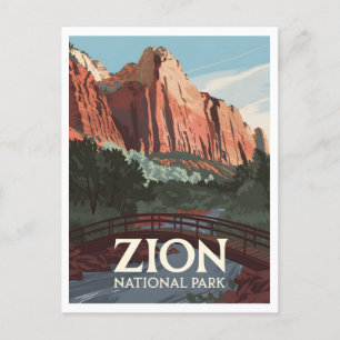 Zion National Park im Vintage-Stil Postkarte
