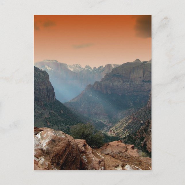 Zion National Park Mountains Landscape Postkarte (Vorderseite)