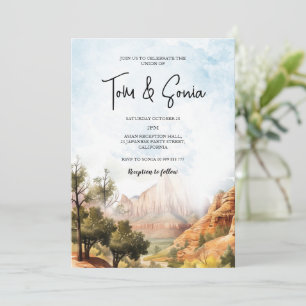 Zion National Park Outdoor Adventure Wedding Einladung