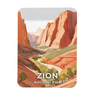 Zion National Park Reise Aquarelltal Magnet