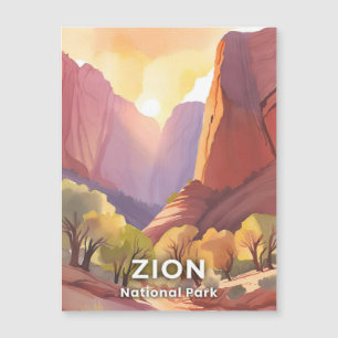 Zion National Park Reise-Wasserfarben-Magnetkarte Magnetkarte