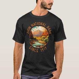 Zion National Park Retro Distressed Circle T-Shirt