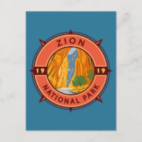 Zion National Park Retro Kompass Emblem
