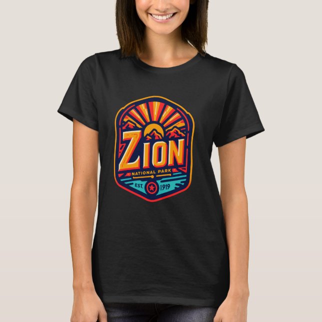 Zion National Park Retro Style T-Shirt (Vorderseite)