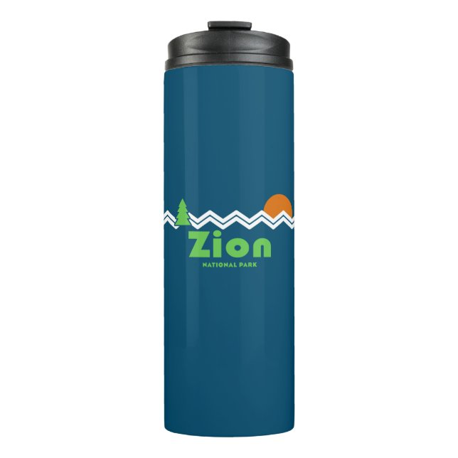 Zion National Park Retro Thermosbecher (Vorderseite)