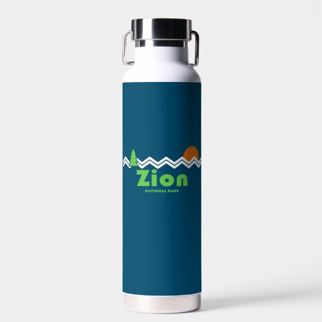 Zion National Park Retro Trinkflasche (Vorne)