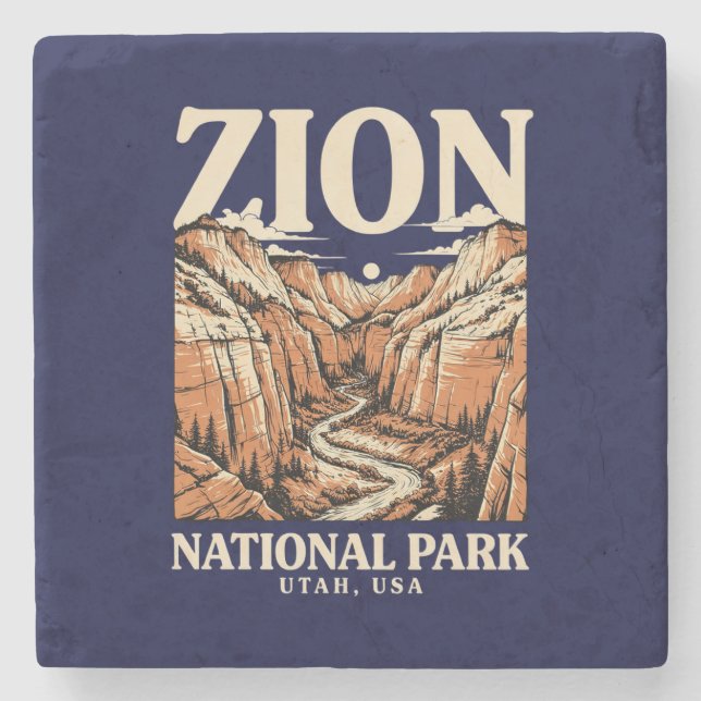 Zion National Park Rote Klippen Steinuntersetzer (Vorderseite)