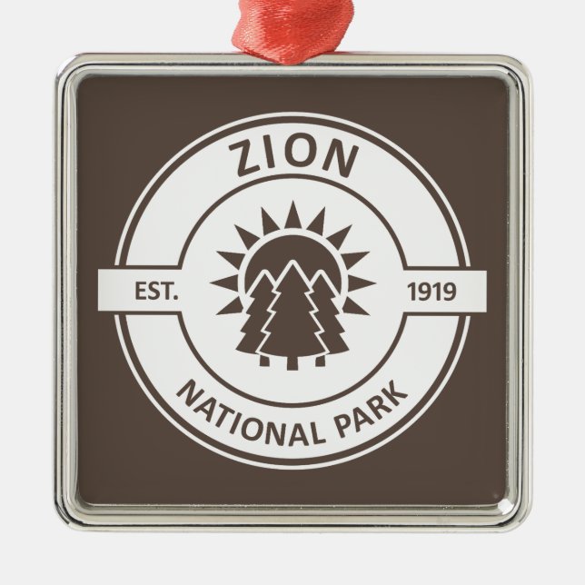 Zion National Park Sun Trees Ornament Aus Metall (Vorne)
