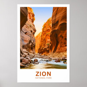 Zion National Park Travel Print Poster