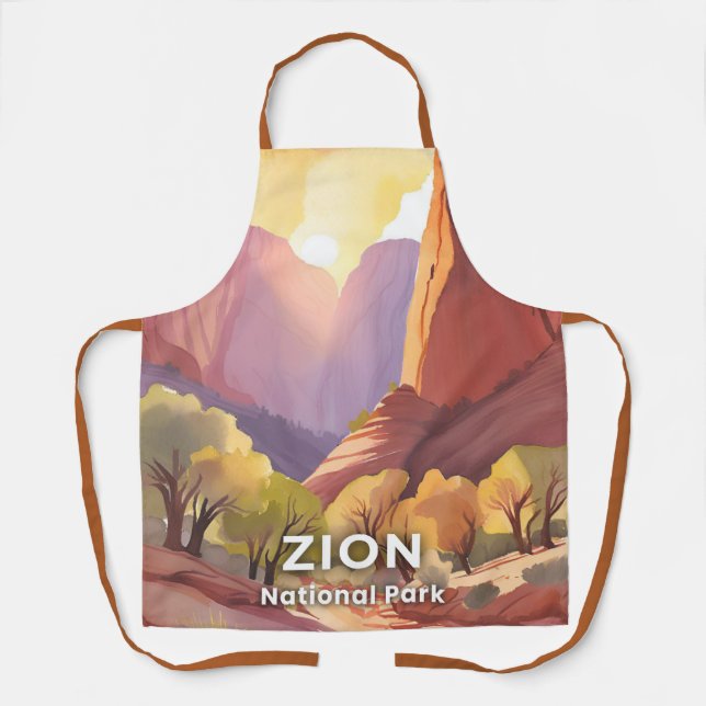 Zion National Park | Travel Watercolor Schürze (Vorderseite)