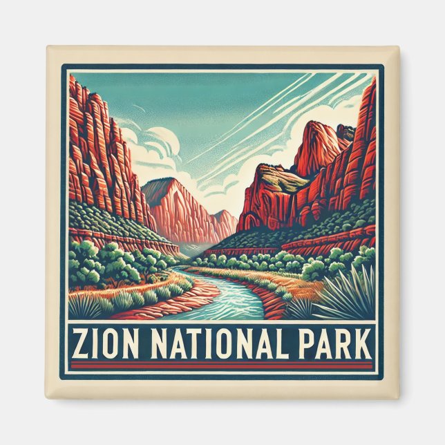 zion National Park Untersetzer Magnet (Vorne)