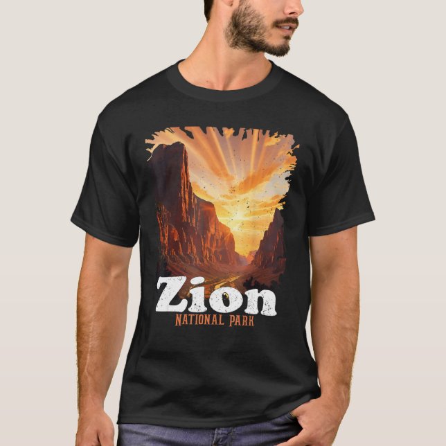 Zion National Park US Trail Explore Utah Camping H T-Shirt (Vorderseite)