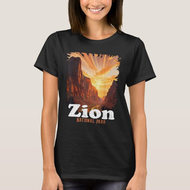 Zion National Park US Trail Explore Utah Camping H T-Shirt (Vorderseite)