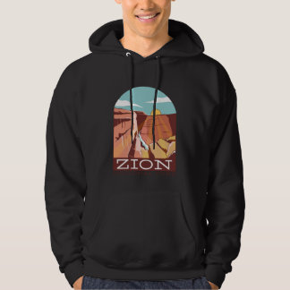 Zion National Park USA Skyline Silhouette Kontur Hoodie