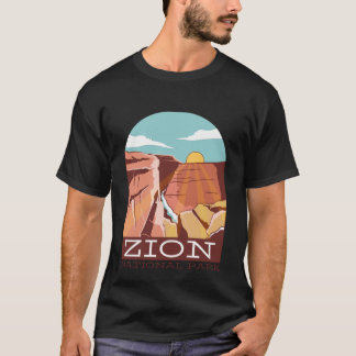 Zion National Park USA Skyline Silhouette Kontur T-Shirt