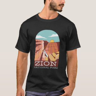 Zion National Park USA Skyline Silhouette Kontur T-Shirt