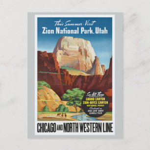 Zion National Park, Utah America Travel Postkarte