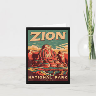 Zion National Park Utah Angels Landing Vintag Hik Karte