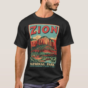 Zion National Park Utah Angels Landing Vintag Hik T-Shirt