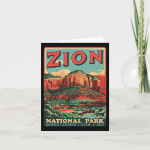 Zion National Park Utah Angels Landing Vintage Wan Karte