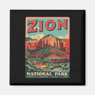 Zion National Park Utah Angels Landing Vintage Wan Magnet