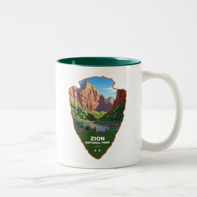 Zion National Park Utah Arrowhead Zweifarbige Tasse (Rechts)