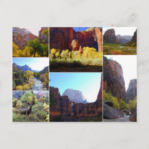 Zion National Park, Utah, Collage Postcard Postkarte