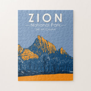 Zion National Park Utah Der Watchman Vintage Puzzle