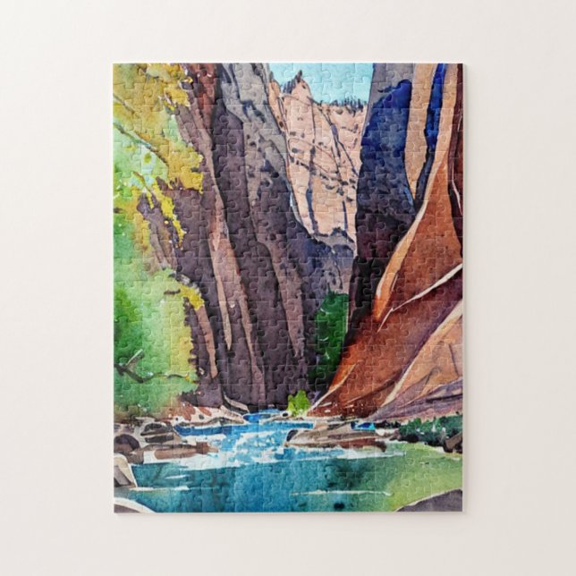 Zion National Park Utah Die Pfeile nach Wasserfarb Puzzle (Vertikal)