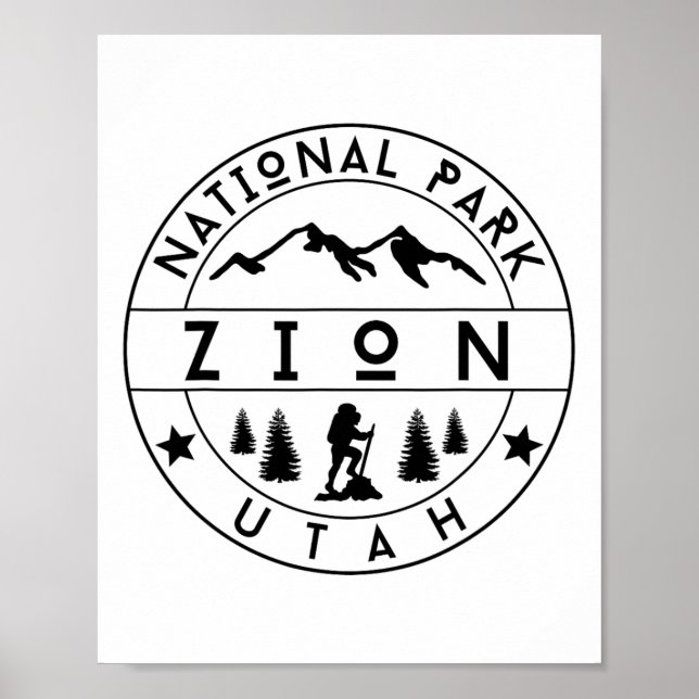 Zion National Park Utah Hiker Nature Hiking Outdoo Poster (Vorne)