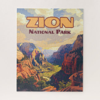 Zion National Park Utah Moab Canyon Retro Puzzle