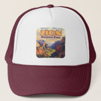 Zion National Park Utah Moab Canyon Retro