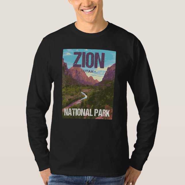 Zion National Park Utah Poster Design T-Shirt (Vorderseite)