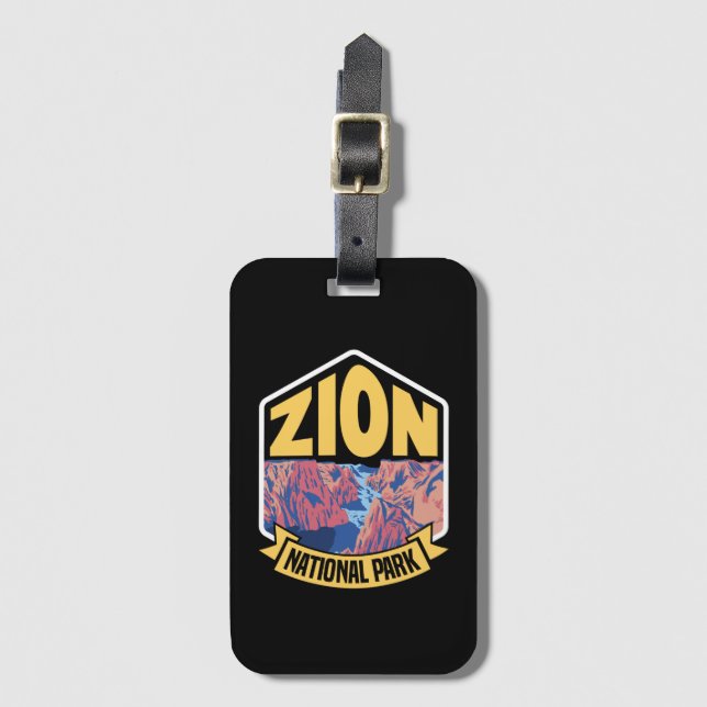 Zion National Park Utah Retro Gepäckanhänger (Vorderseite Vertikal)