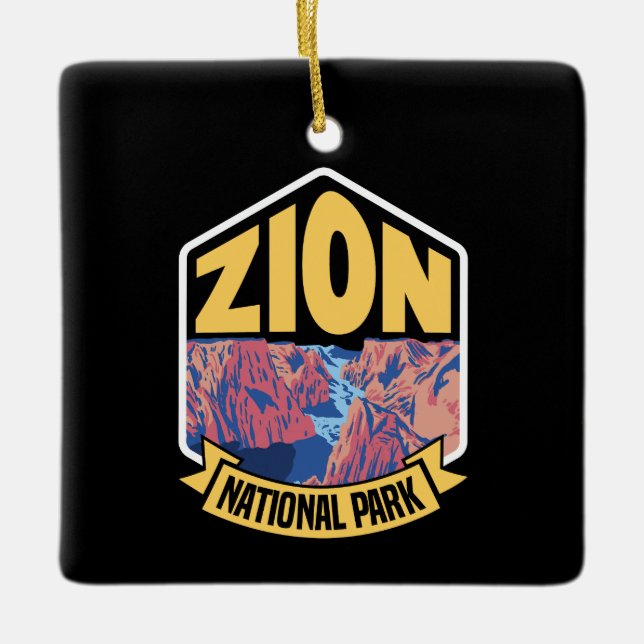 Zion National Park Utah Retro Keramikornament (Vorderseite)