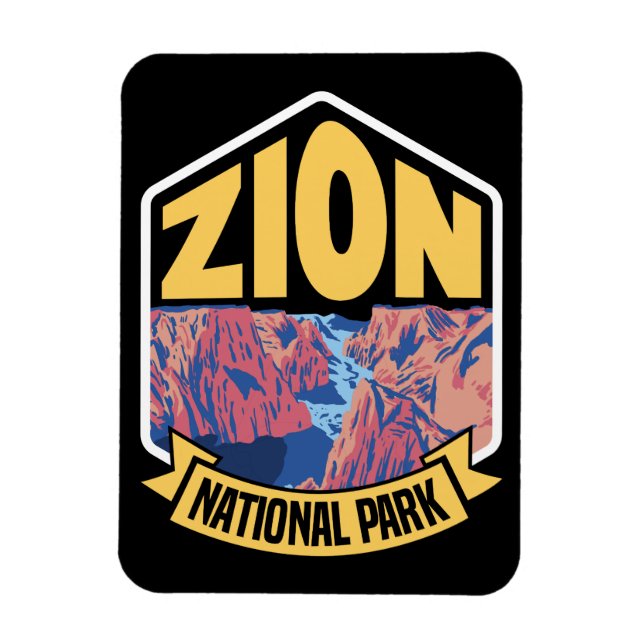 Zion National Park Utah Retro Magnet (Vertikal)