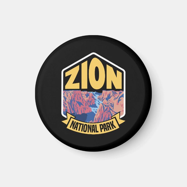 Zion National Park Utah Retro Magnet (Vorne)