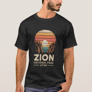 Zion National Park Utah Retro Sonnenuntergang T-Shirt