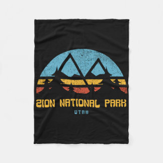 Zion National Park Utah Retro Vintage Hiking Gift Fleecedecke