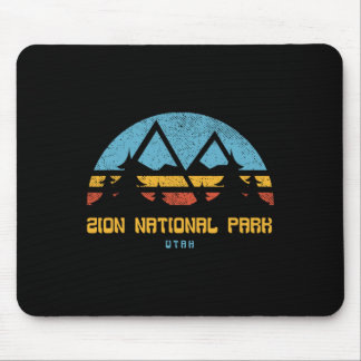 Zion National Park Utah Retro Vintage Hiking Gift Mousepad