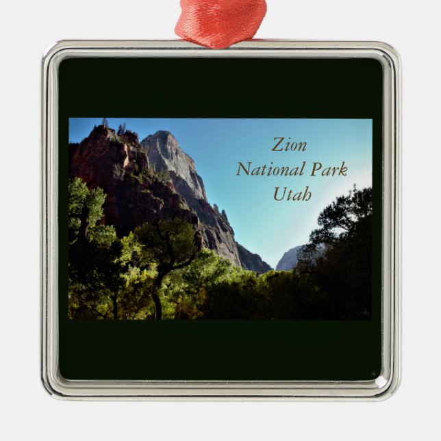 Zion National Park Utah Silbernes Ornament (Vorne)
